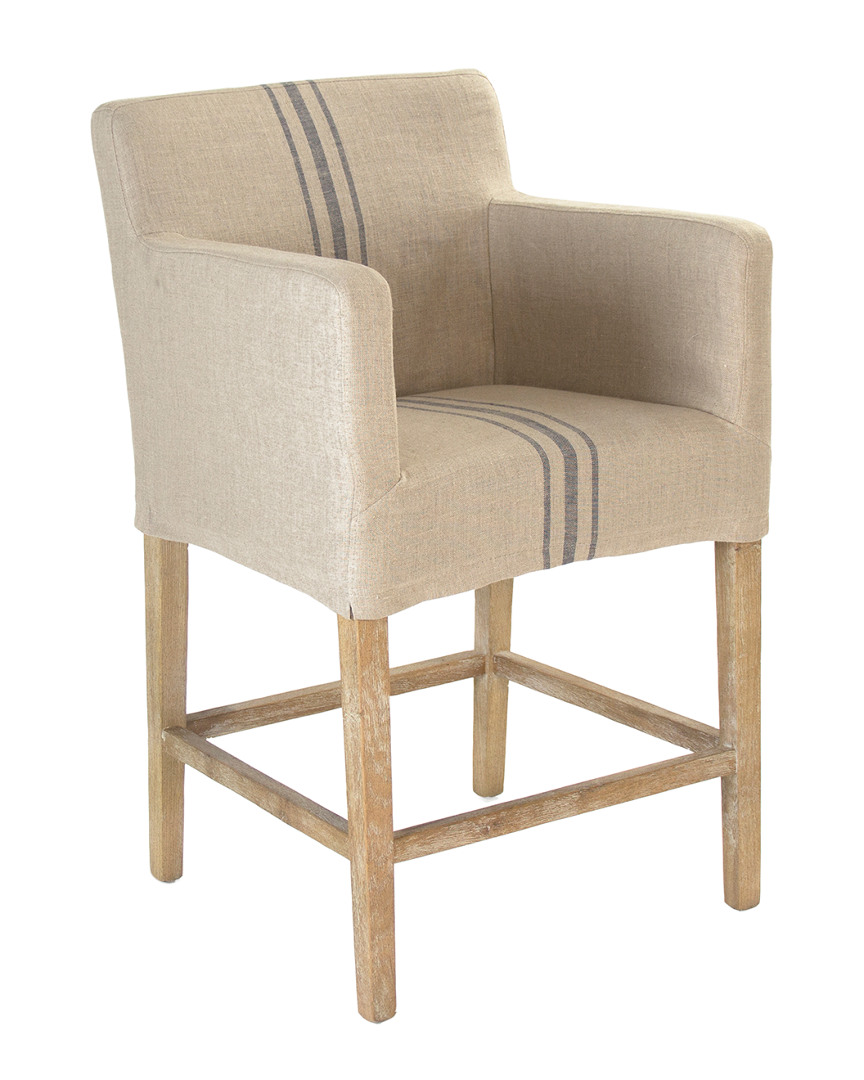 Zentique Avignon Slipcover Counter Stool In Neutral