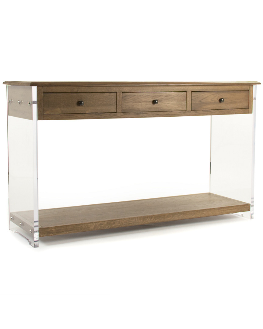 Zentique Charmain Acrylic Console In Brown