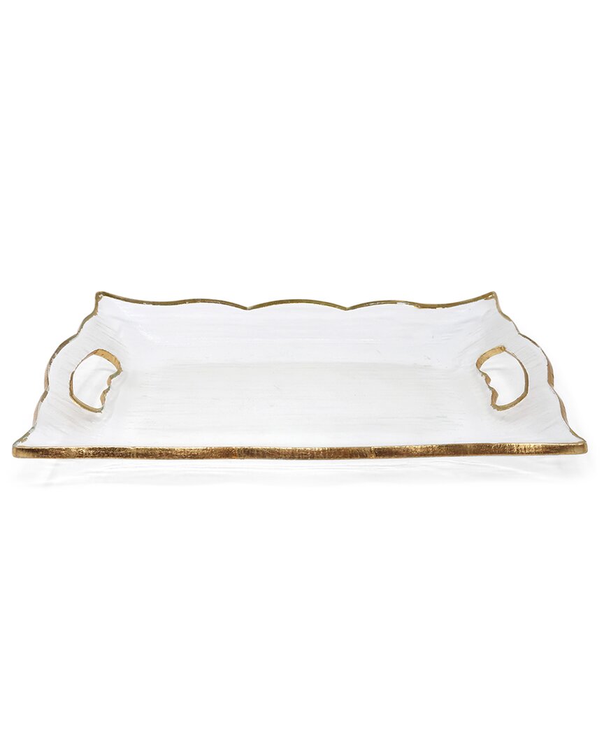Vivience 11.5in Rectangular Glass Tray With Handles