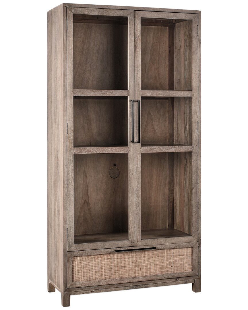 Classic Home Jensen 83in Tall 2 Door 1-drawer Solid Wood Cabinet In Brown