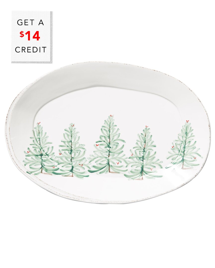 Vietri Lastra Holiday Oval Platter With $14 Credit In Multicolor