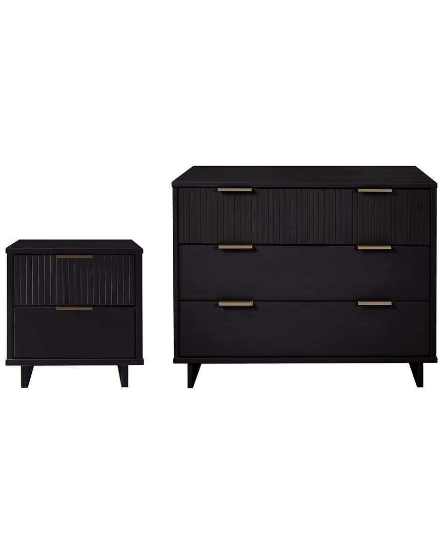 Manhattan Comfort 2-piece Granville Modern Solid W In Brown