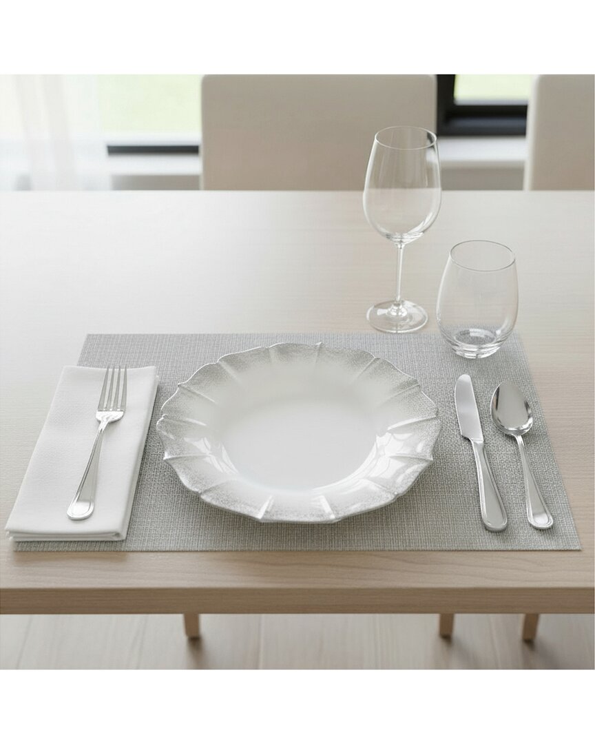 American Atelier Contessa Glitter Rim Charger Plate In Gray