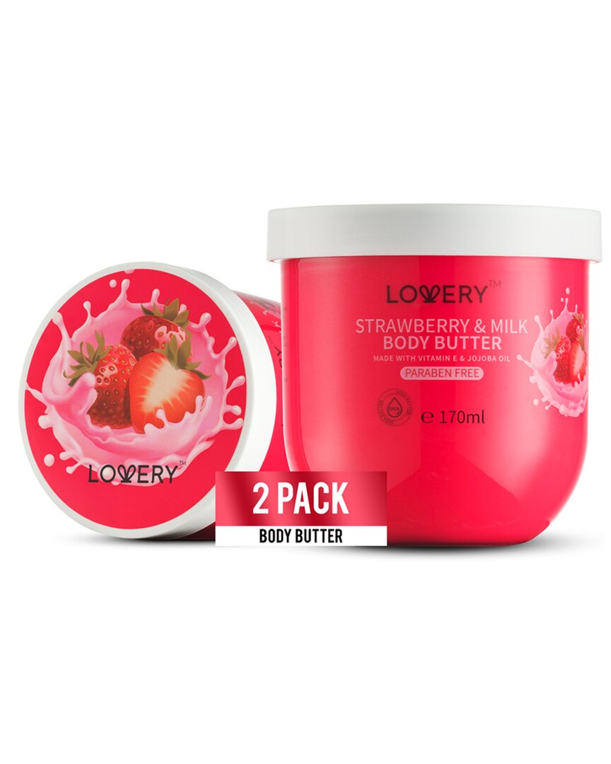 Lovery Strawberry Milk Whipped Body Butter, 2 Pack Body Cream In Red
