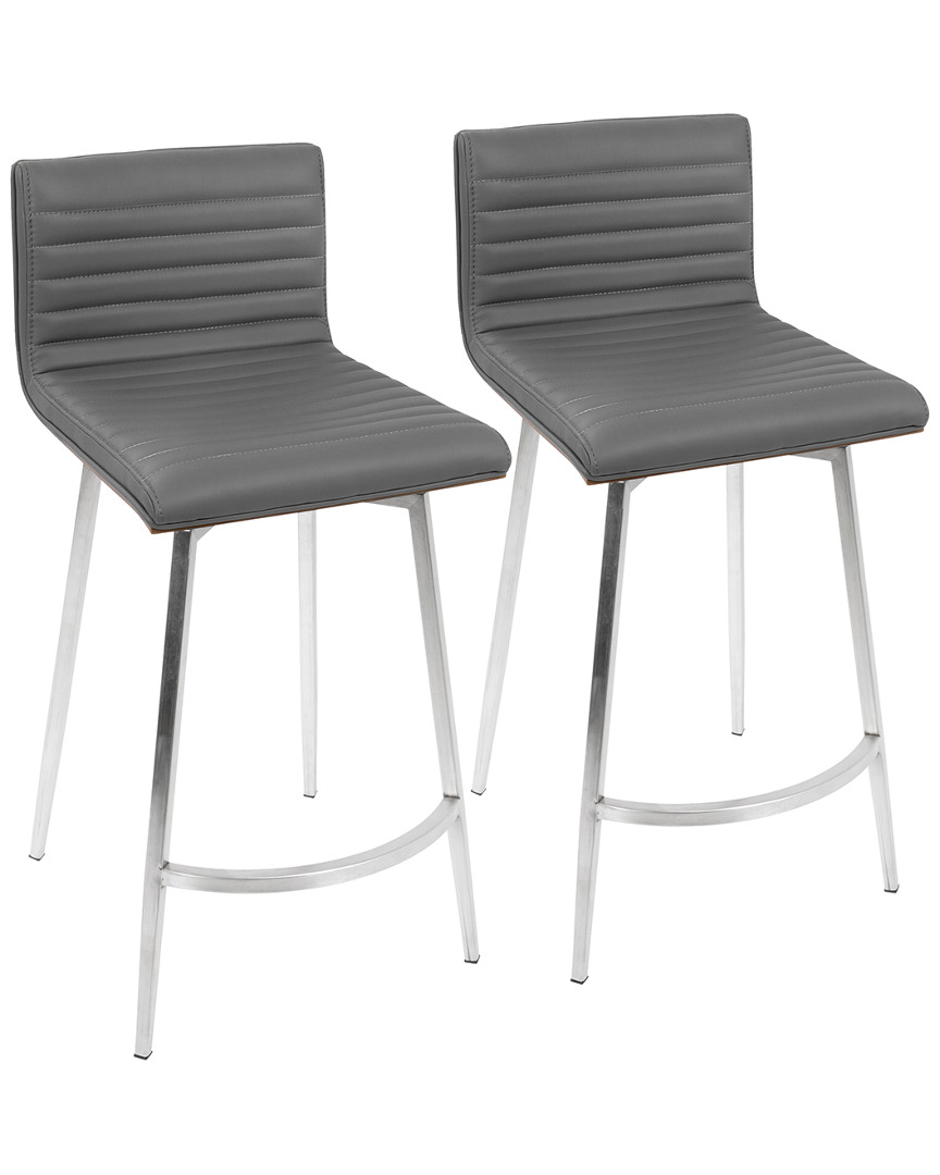 Lumisource Set Of 2 Mason Swivel Counter Stools
