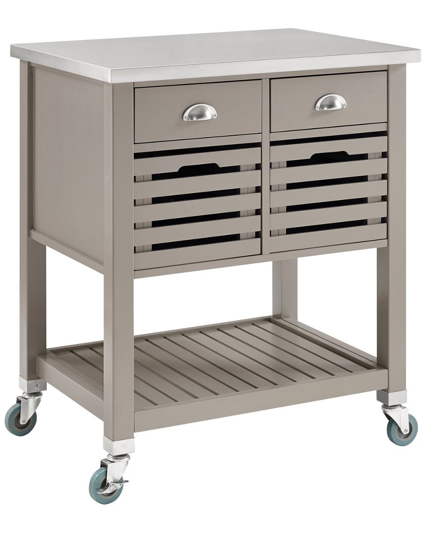 Linon Furniture Linon Robbin Gray Wood Kitchen Cart