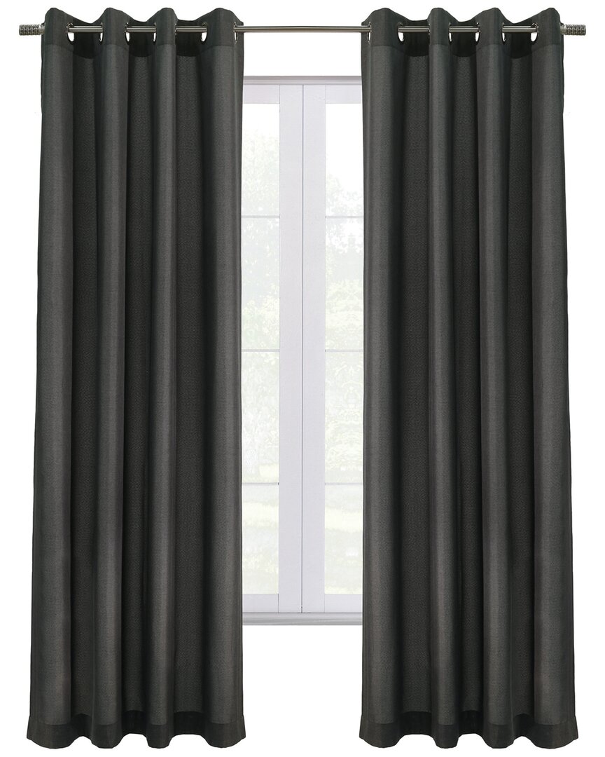 Thermaplus Edison Blackout Grommet 52x108 Curtain Panel In Charcoal