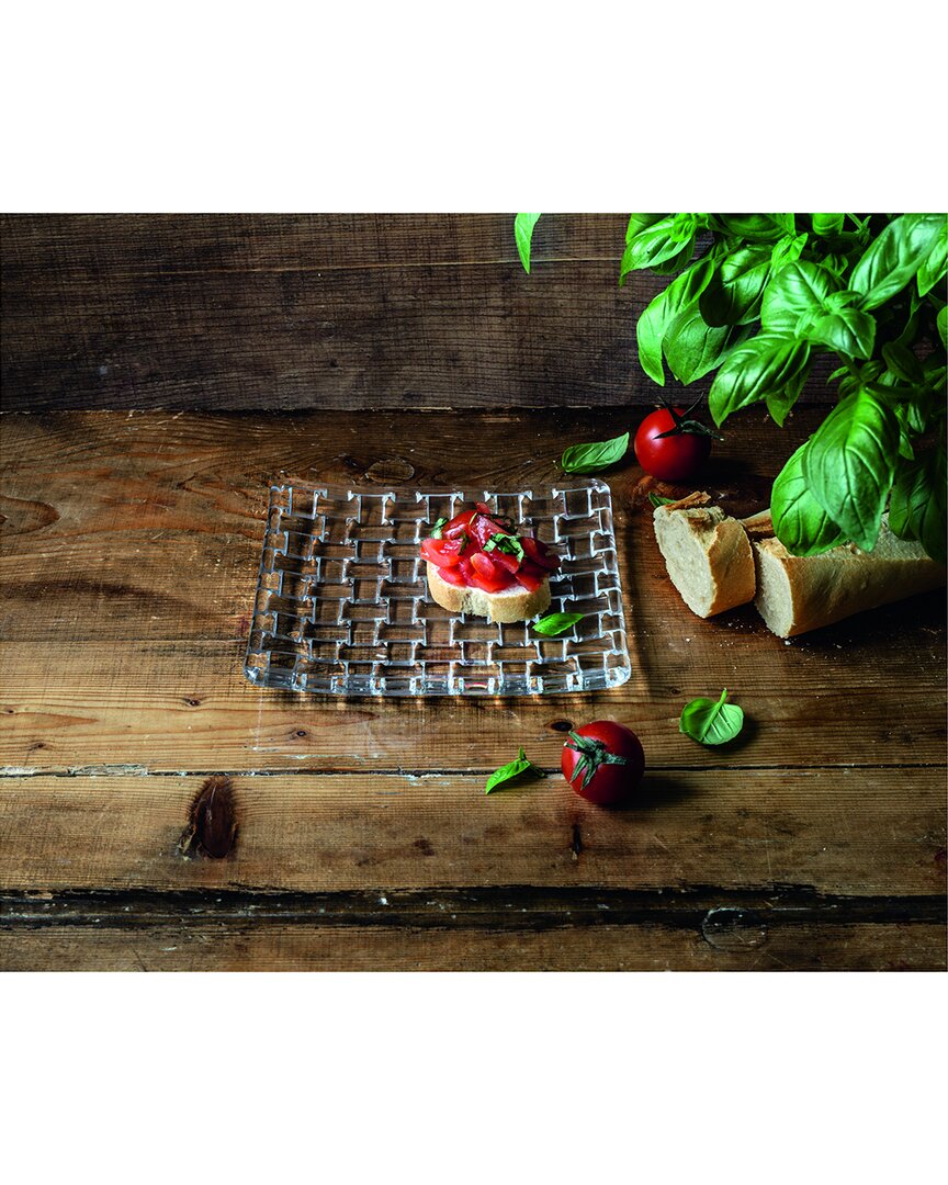 Nachtmann Bossa Nova Square Platter Set In Transparent