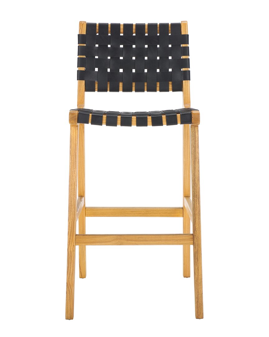 Safavieh Adah Leather Bar Stool In Black