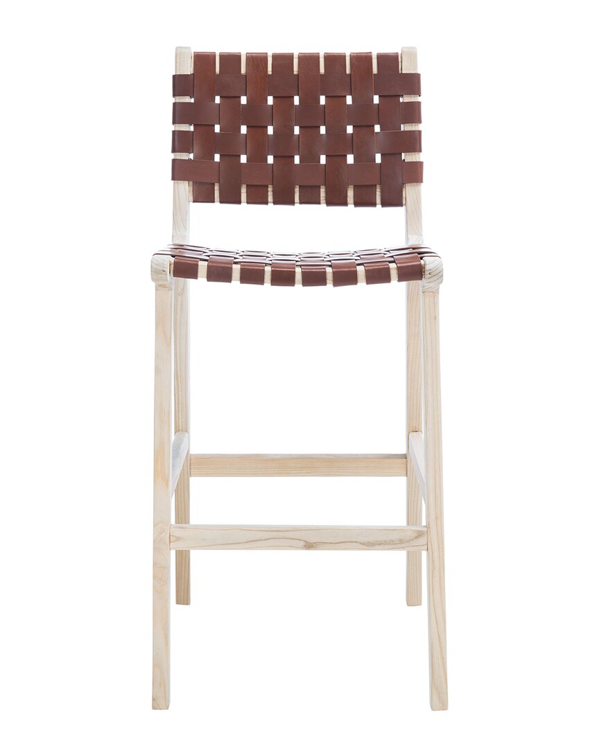 Safavieh Adah Leather Bar Stool In Brown