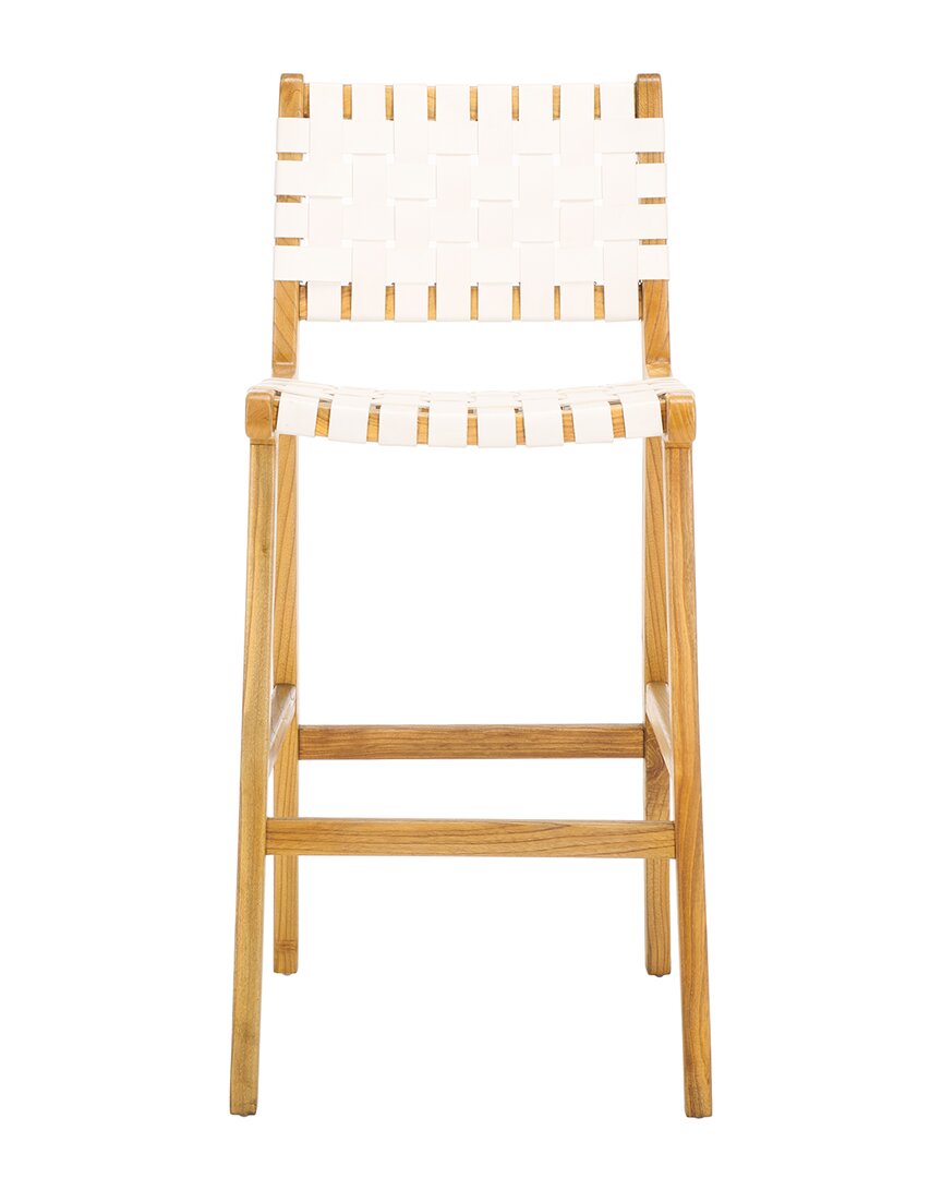 Safavieh Adah Leather Bar Stool In White