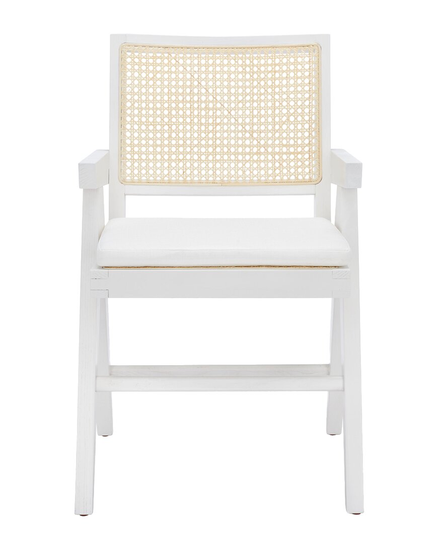 Safavieh Couture Colette Rattan Armchair In White