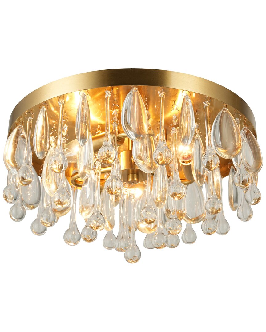 Kenroy Home Cascade 3-light Flush Mount In Gold