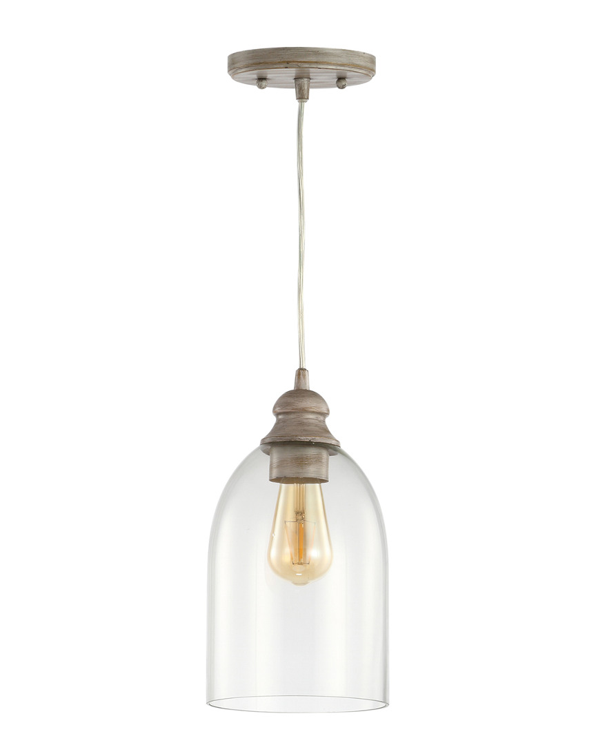 Jonathan Y Designs Fontaine 6.25in Adjustable Greige Glass Led Pendant