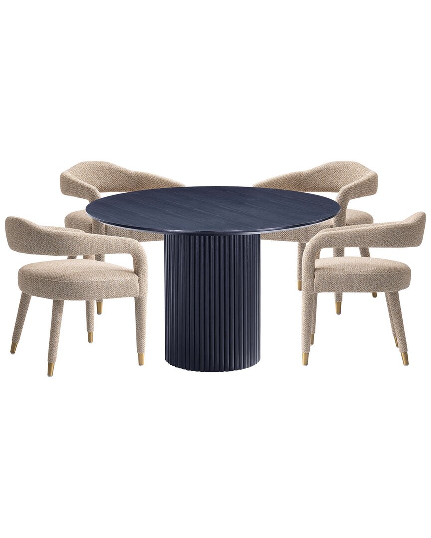 Manhattan Comfort Modern Round Dining Table & Chairs Set