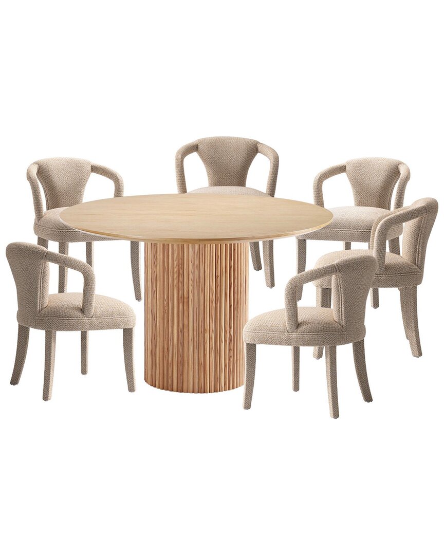 MANHATTAN COMFORT MANHATTAN COMFORT MODERN ROUND DINING TABLE & CHAIRS SET