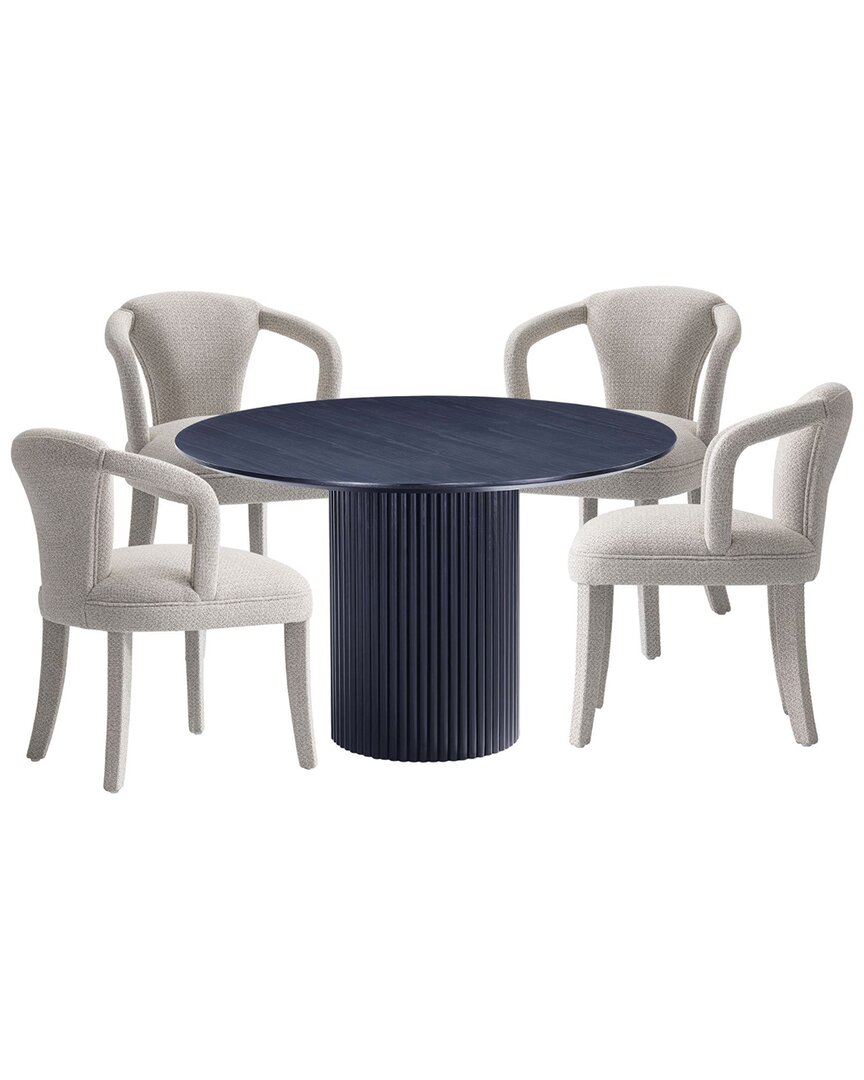 Manhattan Comfort Modern Round Dining Table & Chairs Set