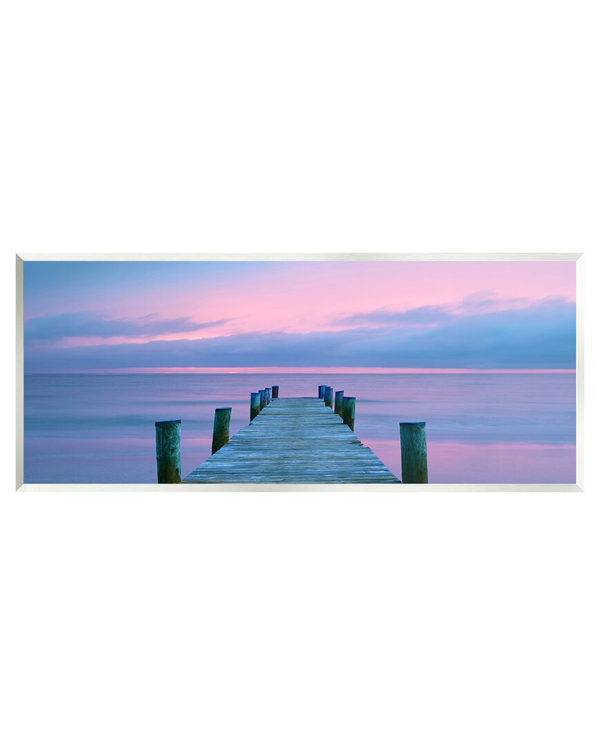 Stupell Vivid Sunset Ocean Dock Horizon Wall Plaque Wall Art By Jack Reed In Blue
