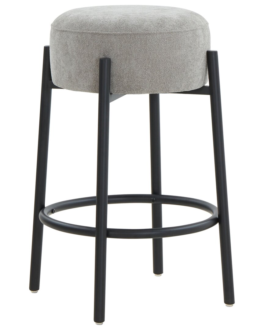 Safavieh Couture Paisleigh Boucle & Metal Leg Counter Stool In Grey