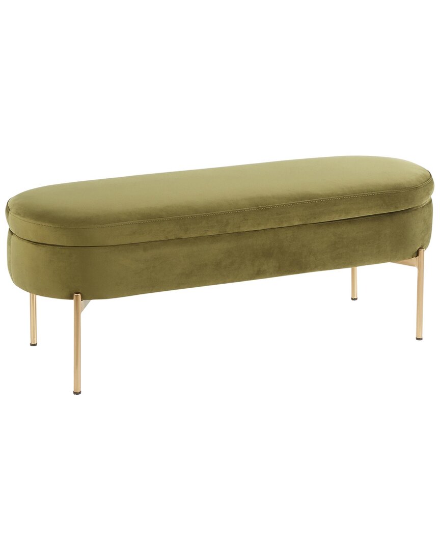 Lumisource Chloe Contemporary Glam Storage Bench In Gold