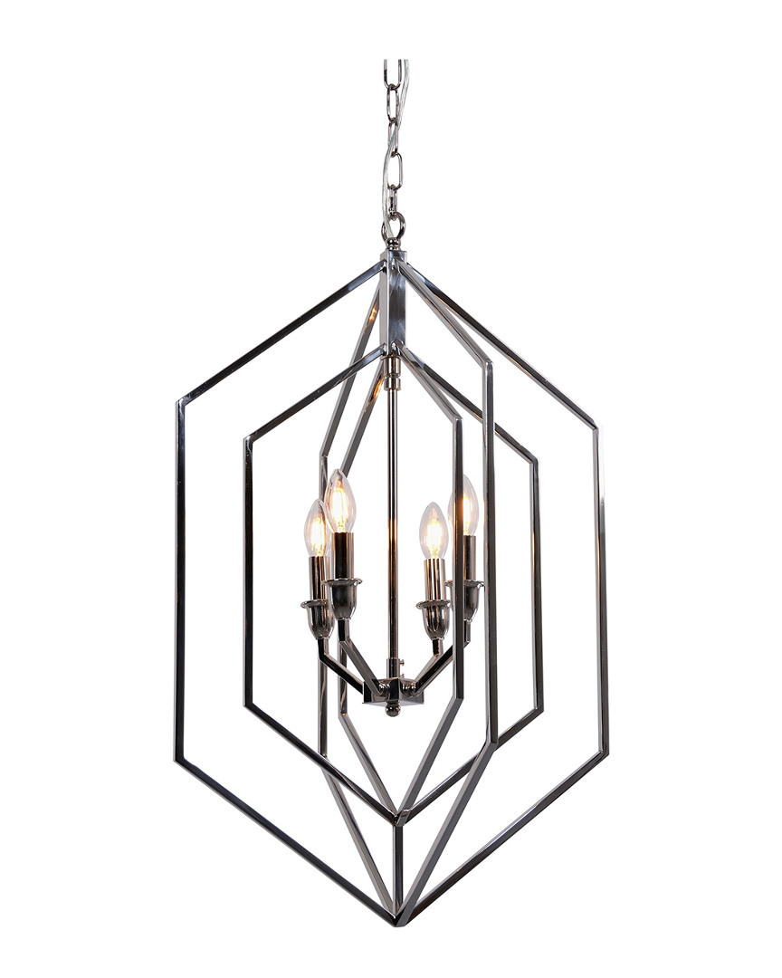 Zentique Geometric Metal Pendant Light In Silver