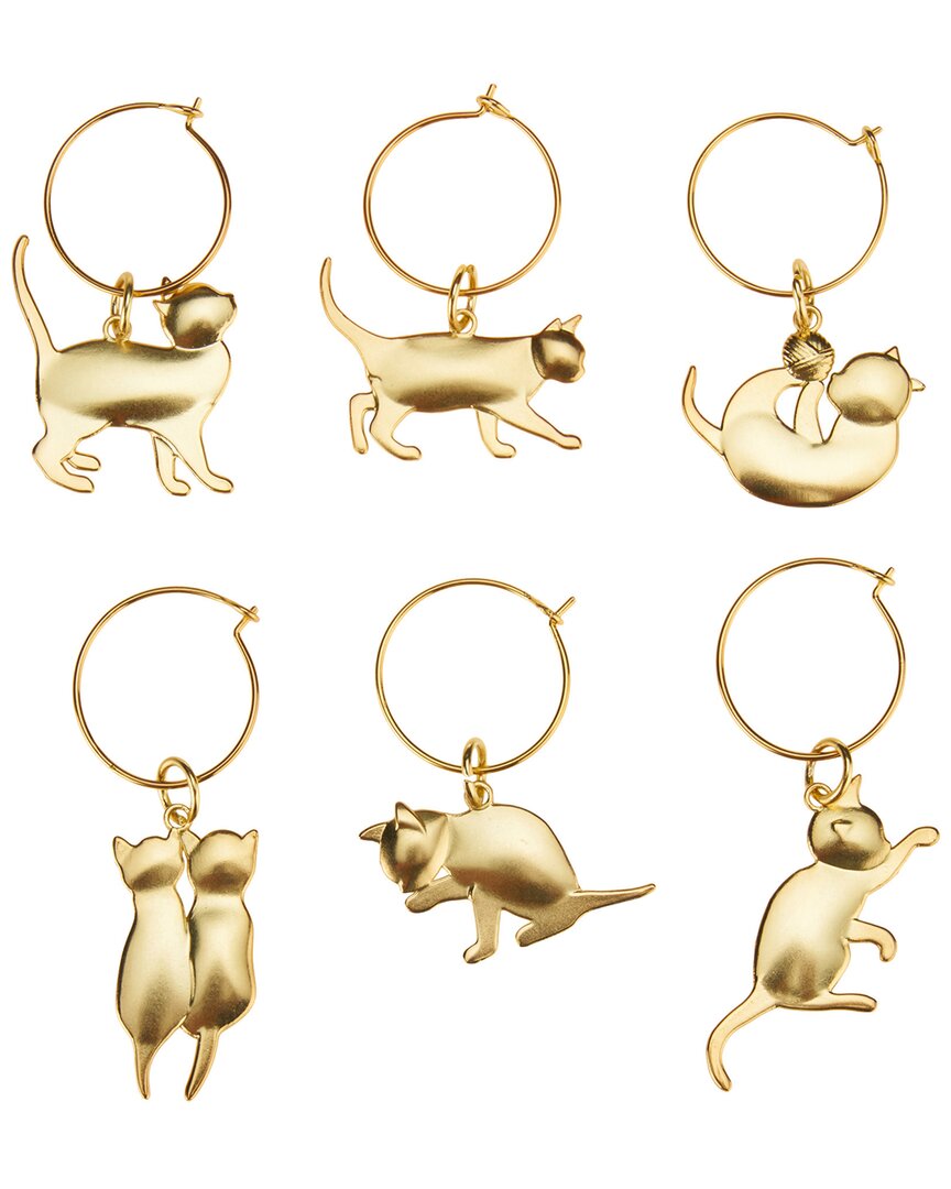 Twine Cat Wine Charms Set Of 6