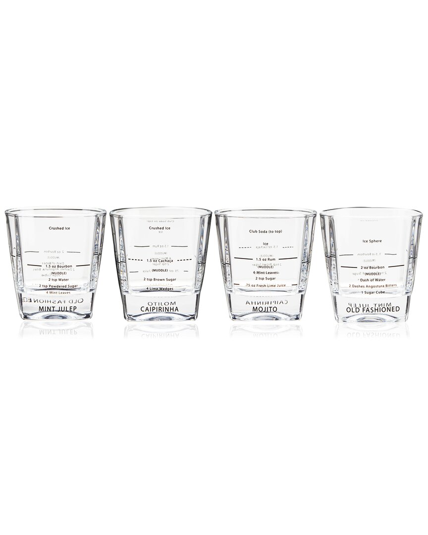 True Set Of 4 Recipe Rocks Glasses