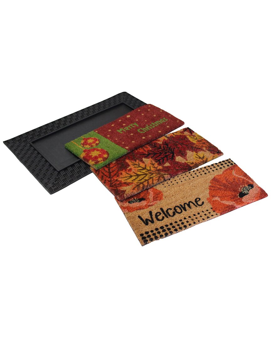 Imports Decor Seasonal Doormat Interchangeable Set Of 3 In Multicolor