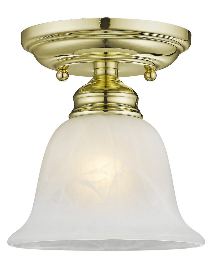 Livex Essex 1-Light Polished Brass Ceiling Mount