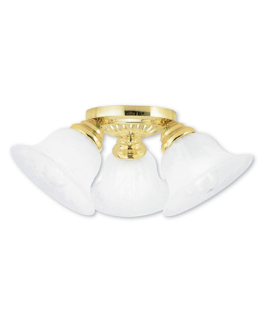 Livex Lighting Livex Edgemont 3-light Polished Brass Ceiling Mount