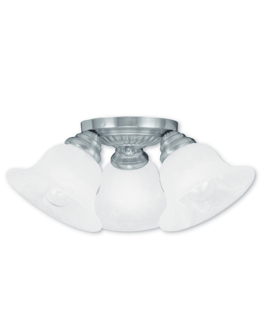 Livex Lighting Livex Edgemont 3-light Brushed Nickel Ceiling Mount