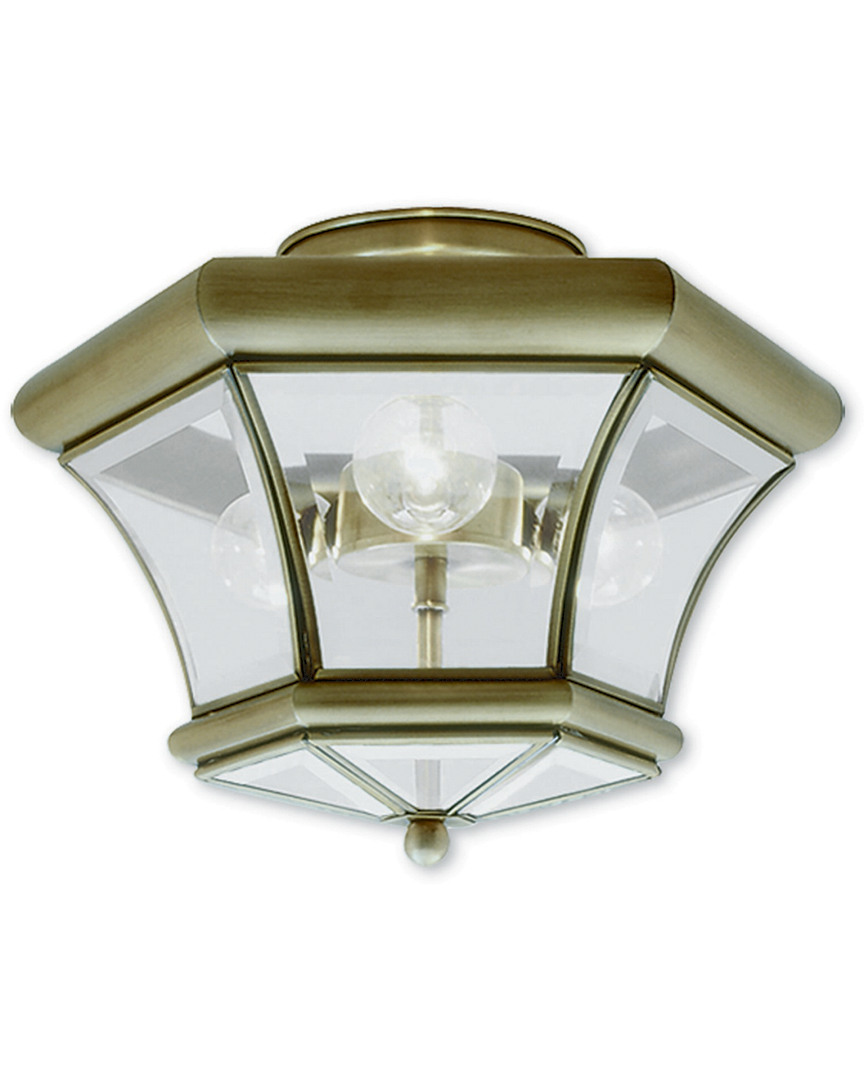 Livex Lighting Livex Monterey 3-light Antique Brass Ceiling Mount