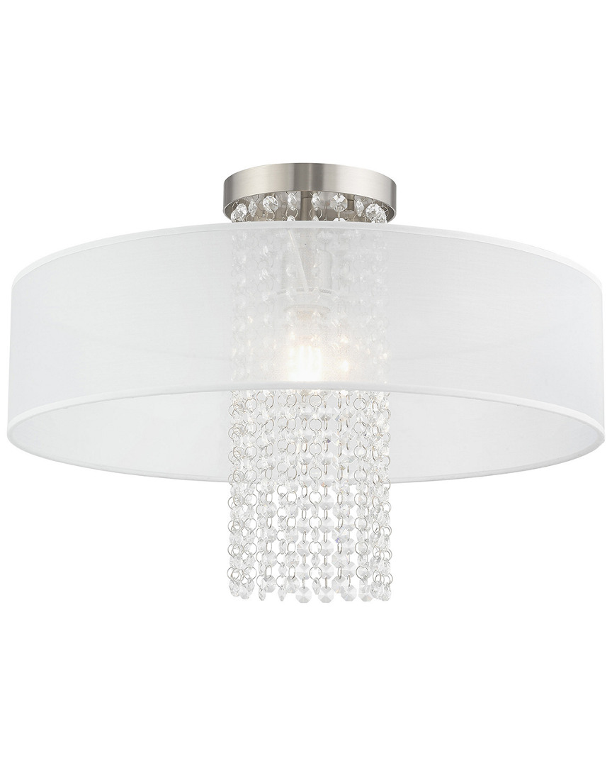 Livex Lighting Livex Bella Vista 1 Light Brushed Nickel Ceiling Mount