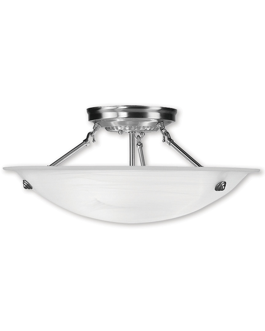 Livex Lighting Livex Oasis 3-light Brushed Nickel Ceiling Mount