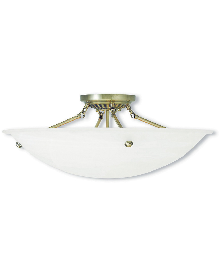 Livex Lighting Livex Oasis 4-light Antique Brass Ceiling Mount