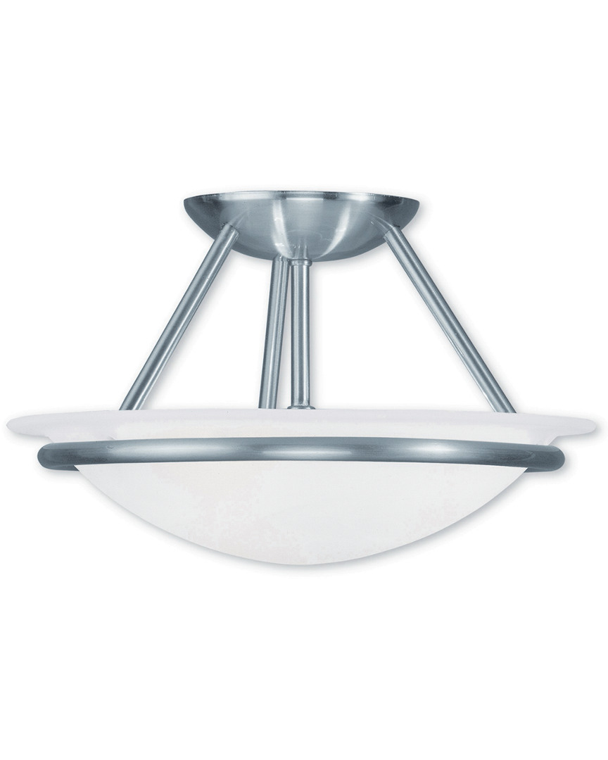 Livex Lighting Livex Newburgh 2-light Brushed Nickel Ceiling Mount