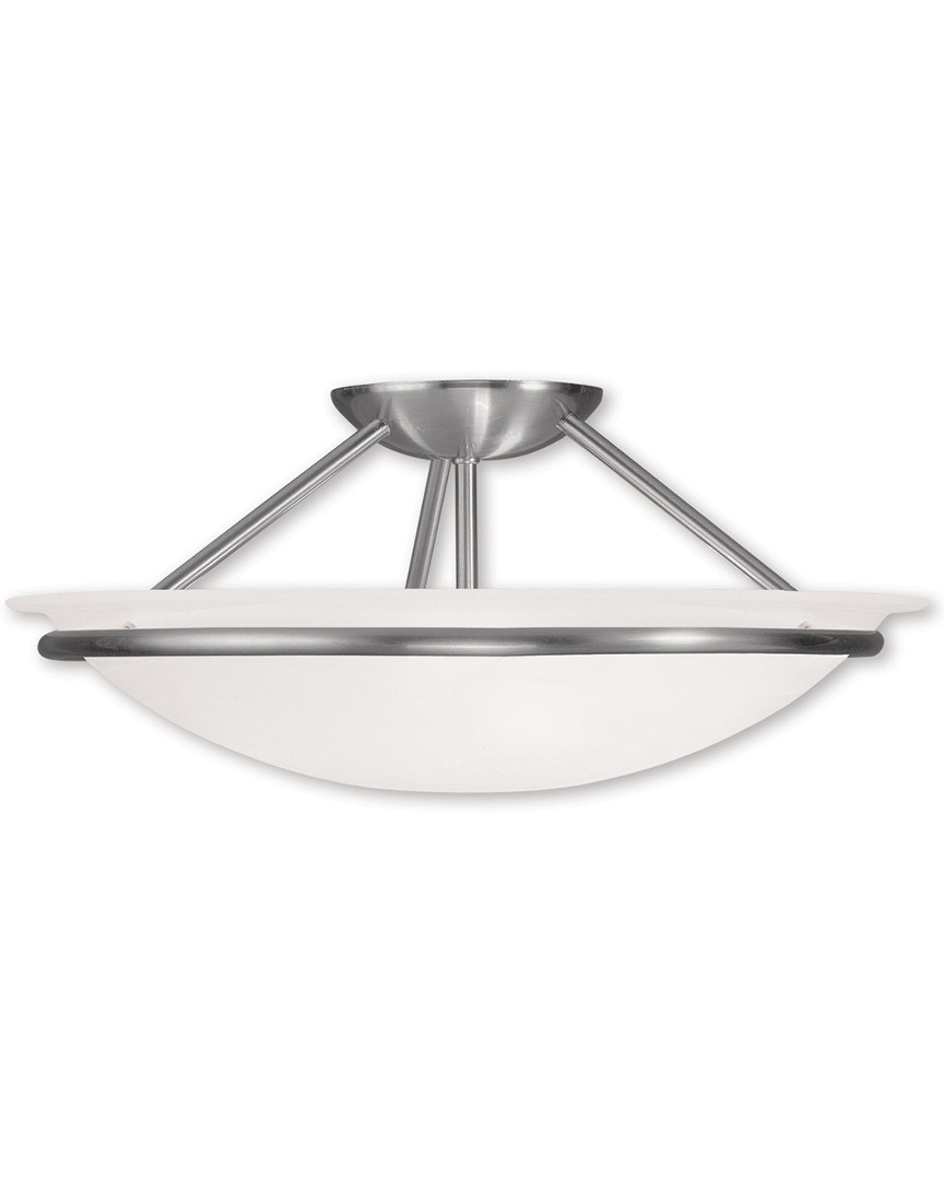 Livex Lighting Livex Newburgh 3-light Brushed Nickel Ceiling Mount