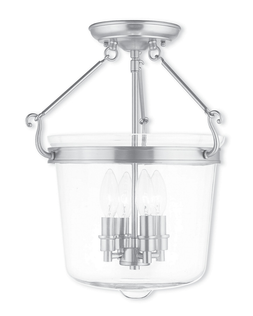 Livex Lighting Discontinued Livex Rockford 4-light Brushed Nickel Ceiling Mount