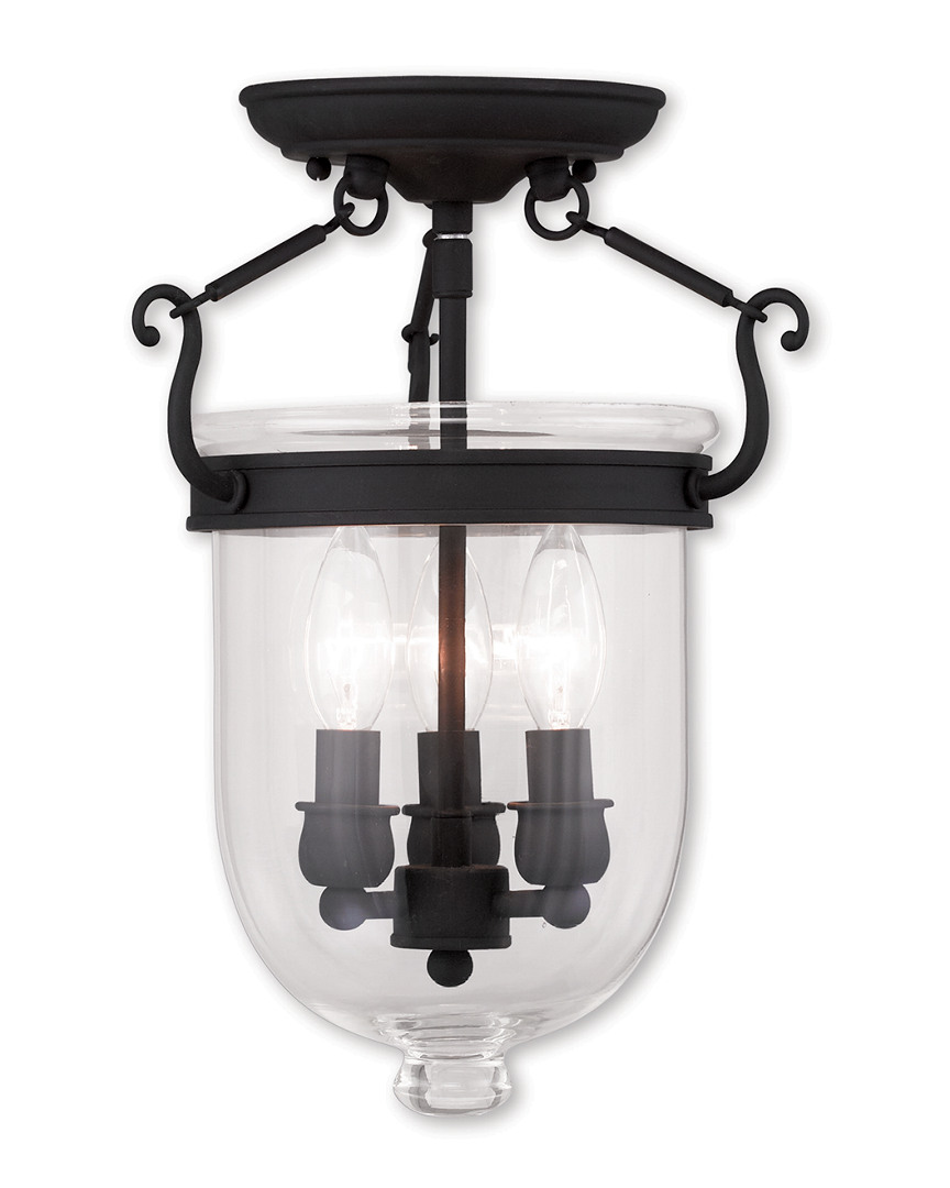 Livex Lighting Livex Jefferson 3-light Black Ceiling Mount