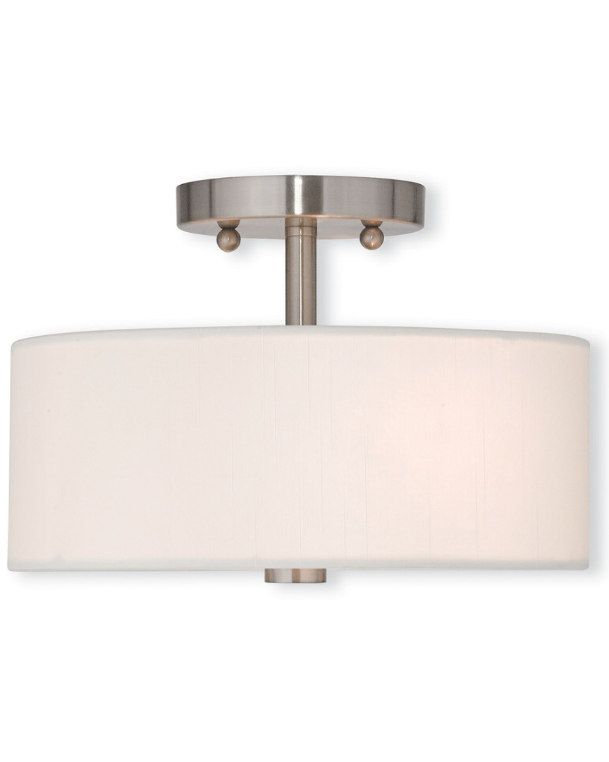 Livex Lighting Livex Meridian 2-light Brushed Nickel Ceiling Mount