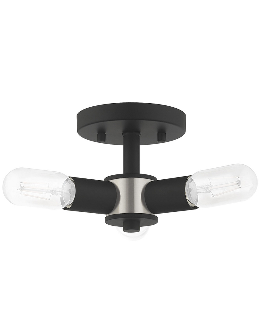 Livex Lighting Livex Copenhagen 3 Light Black Ceiling Mount