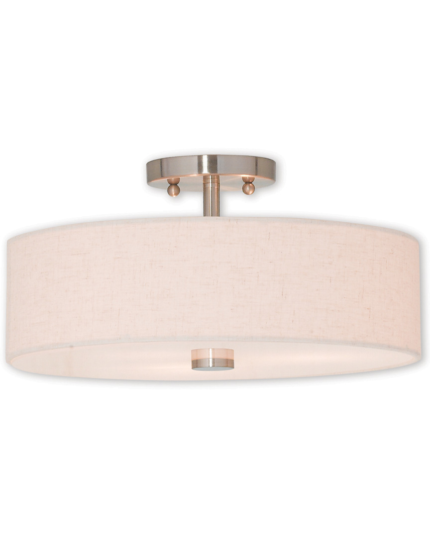 Livex Lighting Livex Meridian 3-light Brushed Nickel Ceiling Mount