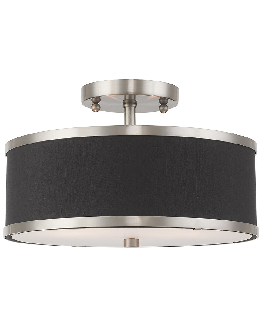 Livex Lighting Livex Park Ridge 2 Light Brushed Nickel Ceiling Mount
