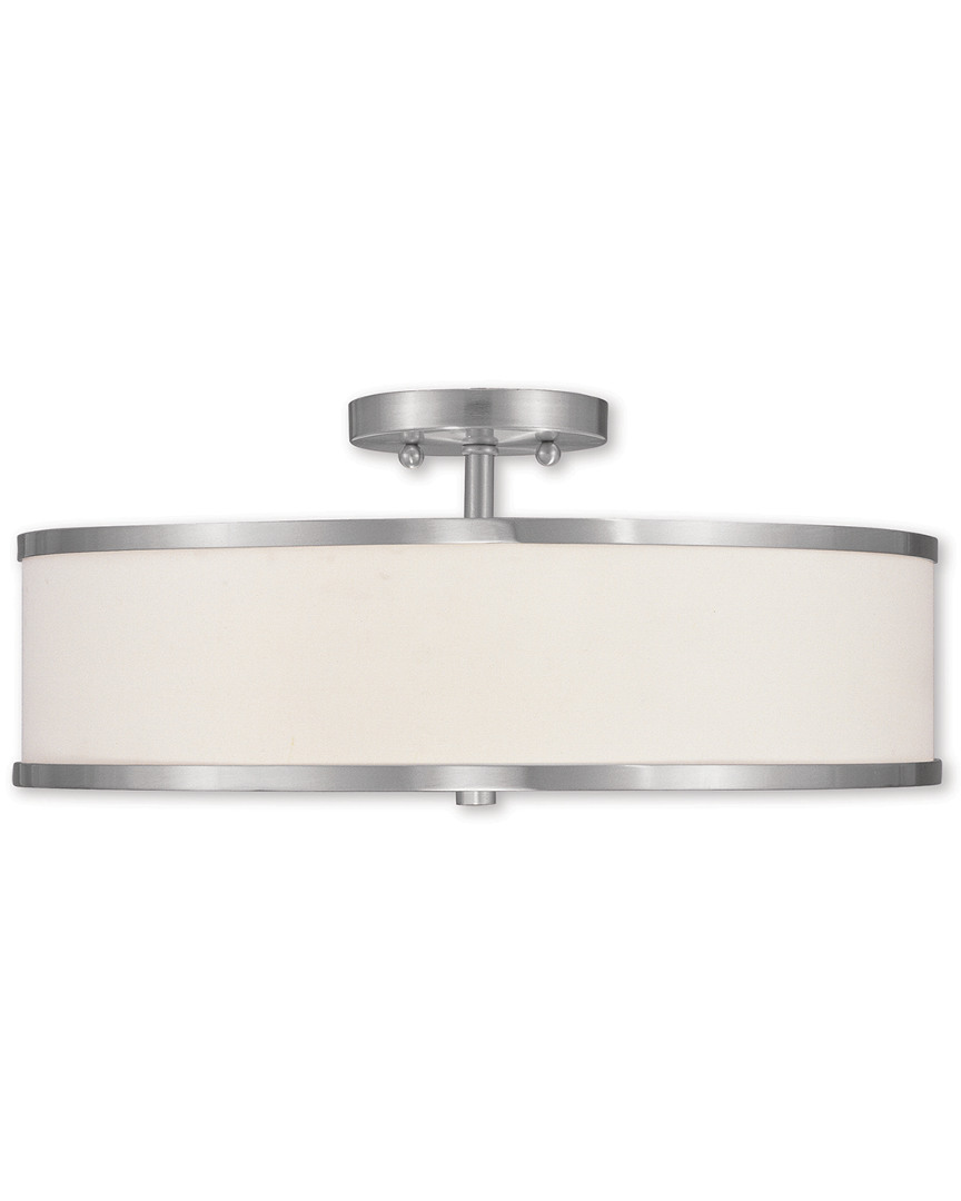 Livex Lighting Livex Park Ridge 3-light Brushed Nickel Ceiling Mount