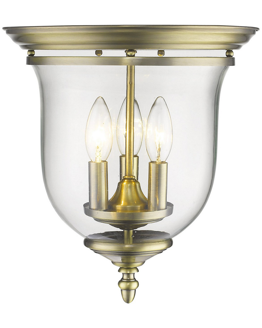 Livex Lighting Livex Legacy 3-light Antique Brass Ceiling Mount