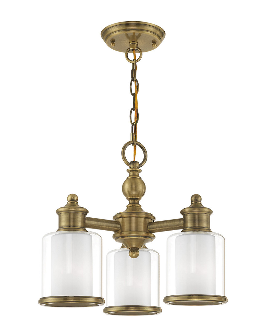 Livex Lighting Livex Middlebush 3 Light Antique Brass Convertible Mini Chandelier/ceiling Mount