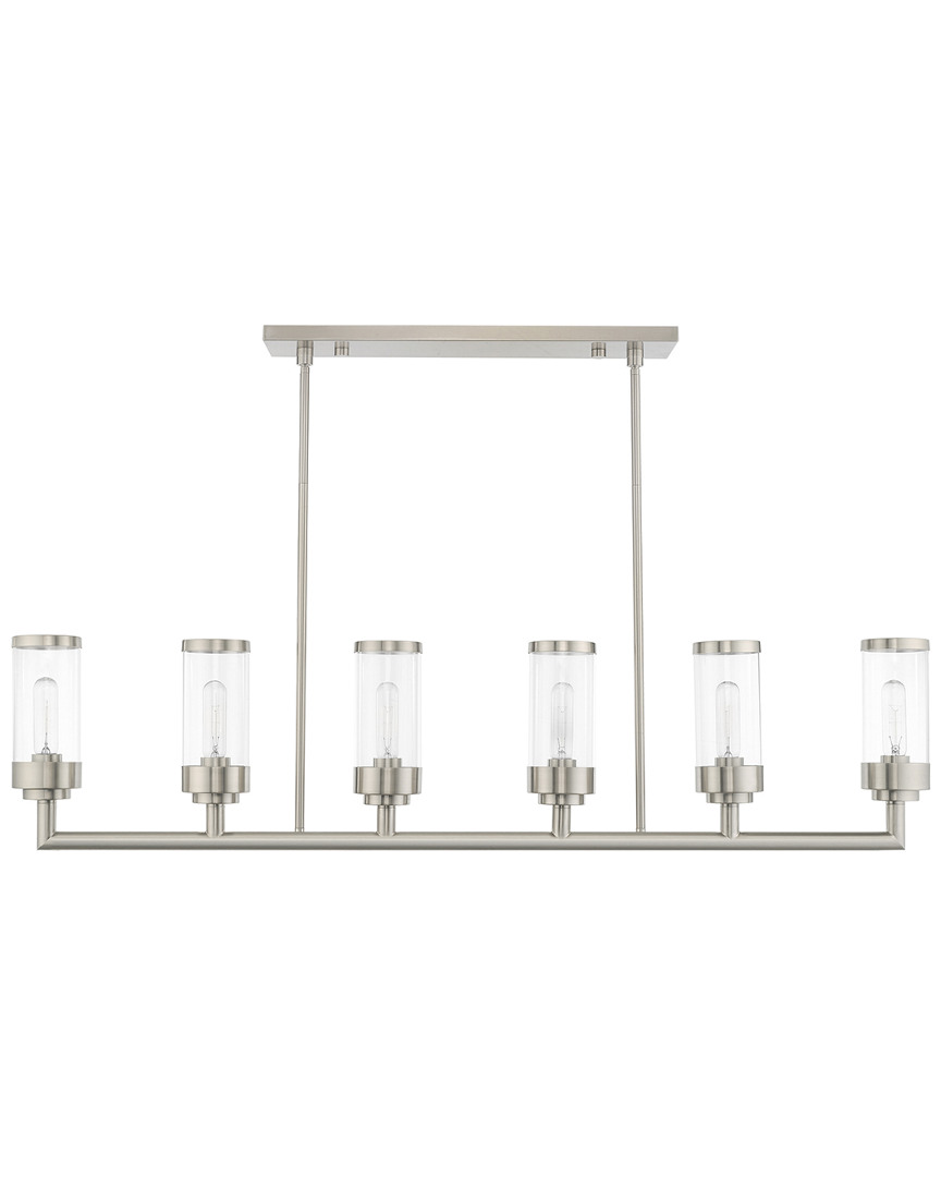 Livex Lighting Livex Hillcrest 6 Lt Brushed Nickel Linear Chandelier