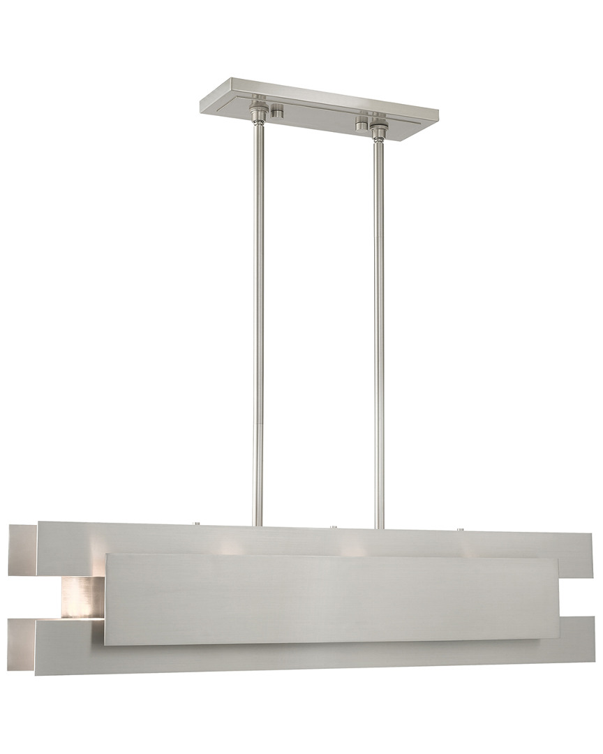Livex Lighting Livex Varick 4 Light Brushed Nickel Linear Chandelier