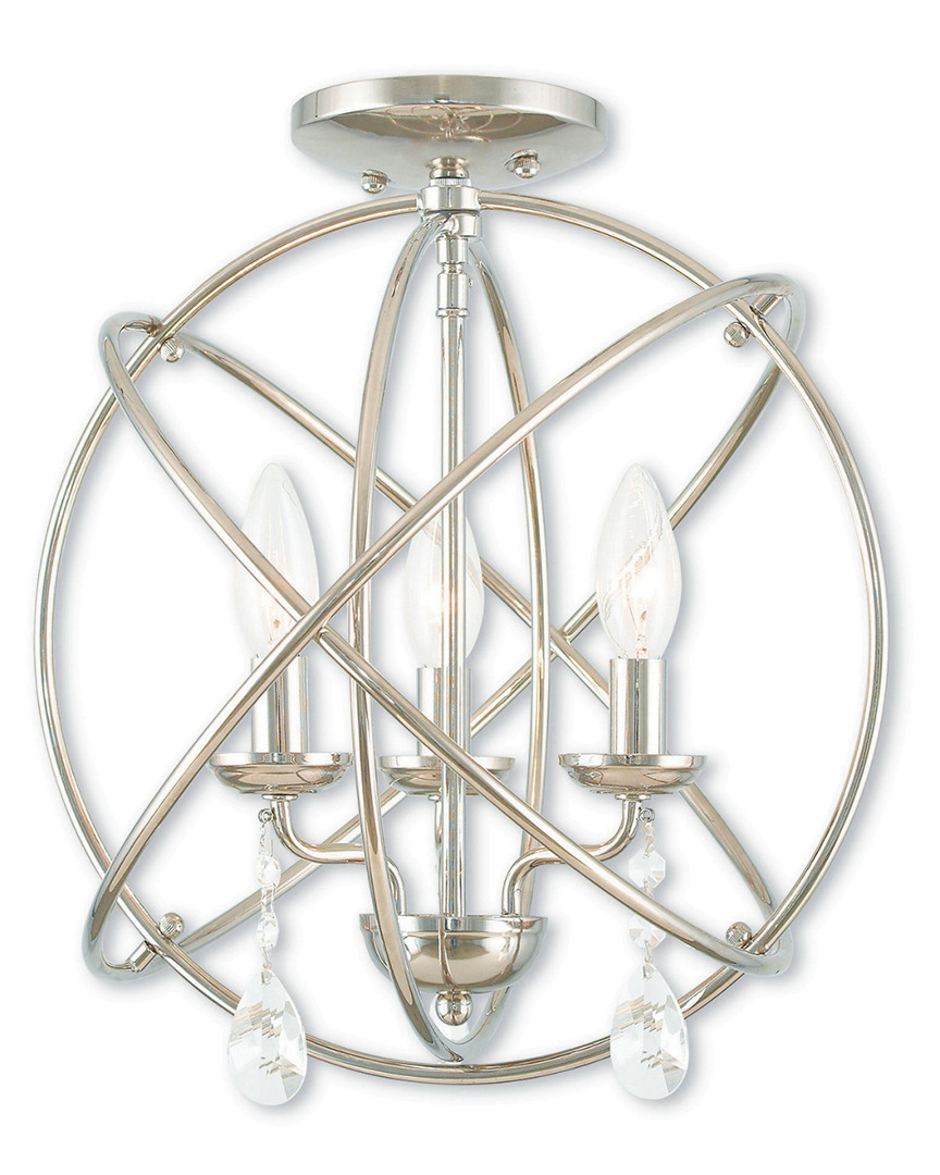 Livex Lighting Livex Aria 3-light Pn Mini Chandelier/ceiling Mount