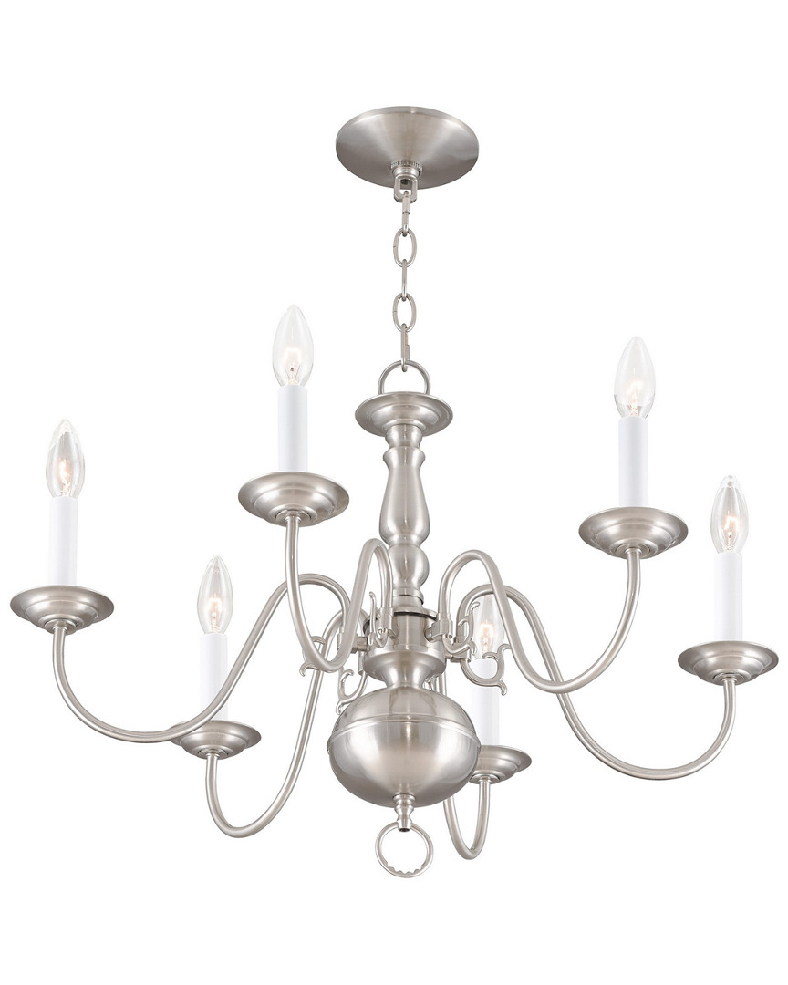 Livex Lighting Livex Williamsburgh 6-light Brushed Nickel Chandelier